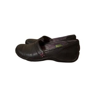 Ahnu 6.5 Black Leather Slip On Comfort Shoes Womens Casual Walking Recovery Walk